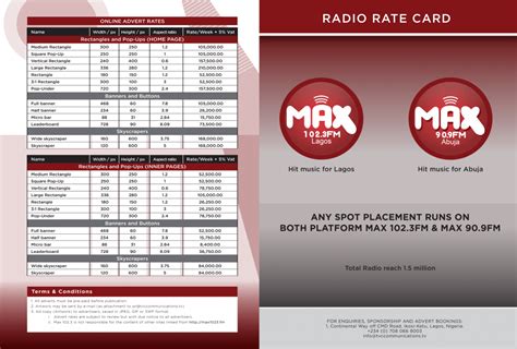 Rate Card - 102.3 Max FM