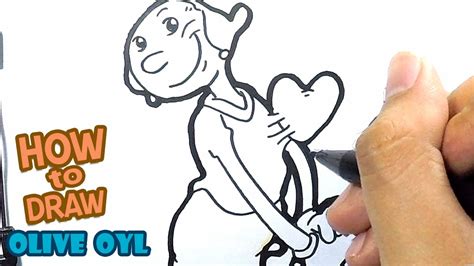 How to Draw Popeye | Drawing Olive Oyl - YouTube