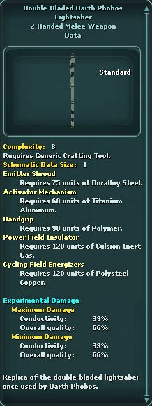 Double-Bladed Darth Phobos Lightsaber | SWG Wiki | Fandom powered by Wikia