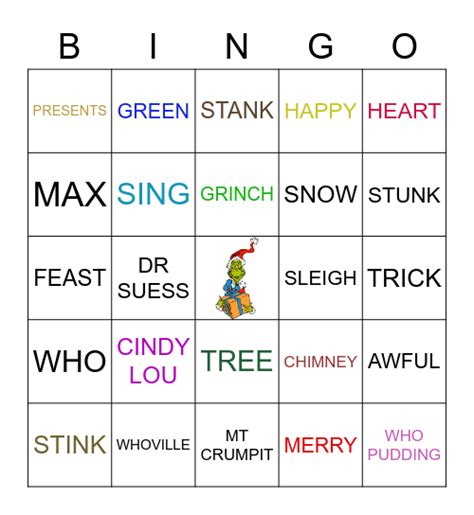 THE GRINCH Bingo Card