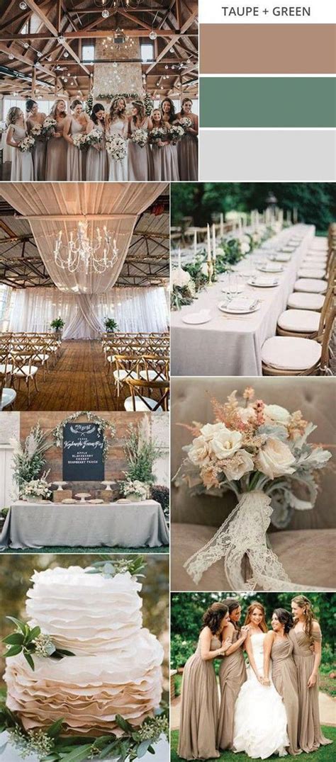 taupe and green neutral wedding colors for fall #weddingcolors # ...