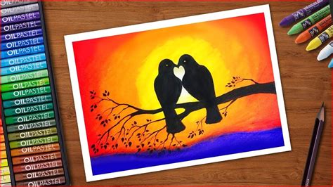 How to draw two birds in love step by step (very easy) | Love birds drawing, Bird drawings, Oil ...