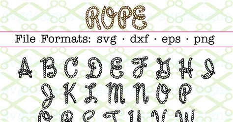 ROPE LETTERS SVG FONT -Cricut & Silhouette Files SVG DXF EPS PNG | MONOGRAMSVG.COM by SVG Designs