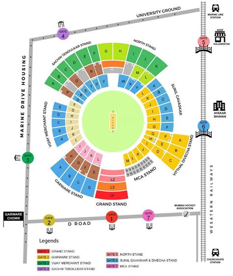 Wankhede stadium seating map - Map of Wankhede stadium (Maharashtra ...