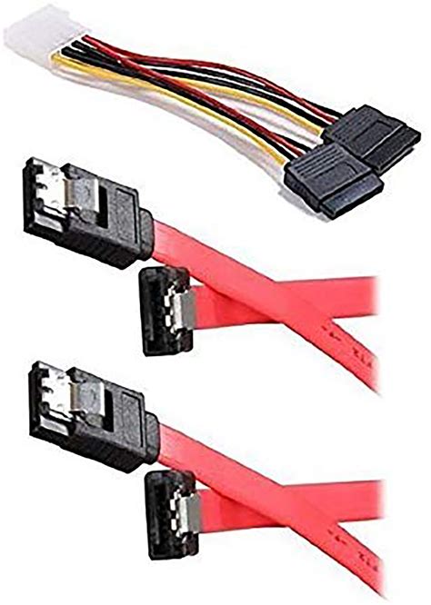 iMBAPrice SSD/SATA Dual Hard Drive Connection Cable Kit (1x Molex 4 Pin to x2 15 Pin SATA Power ...