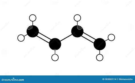 Butadiene Molecular Structure, 1.3-butadiene, Ball And Stick 3d Model ...