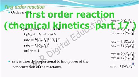 first order reaction,its meaning,example (chemical kinetics part 17 for CBSE class 12 and JEE ...