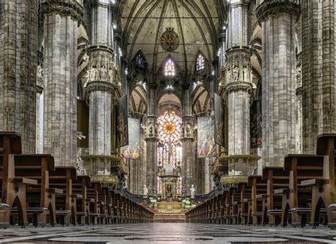 Premium Photo | Interior of milan cathedral duomo di milano italy