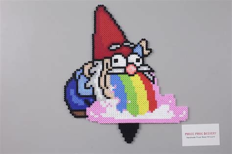 Pixel Art Gnome with Rainbow