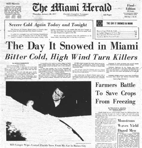 January 19, 1977: Snow Fell in Miami for the First Time in the Recorded History of the City ...