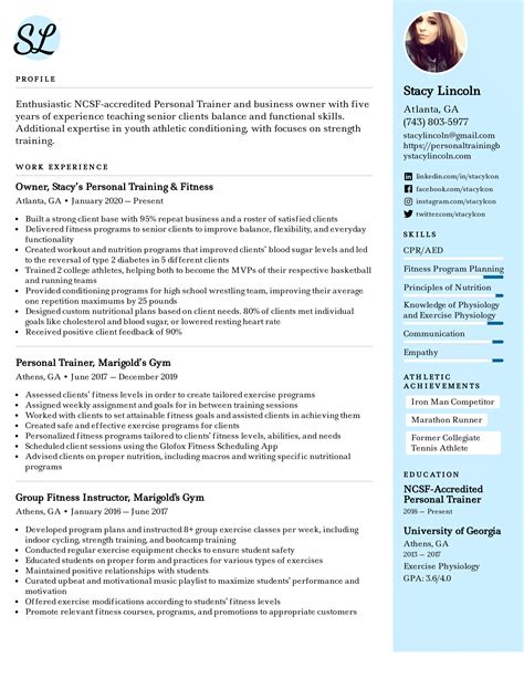 Personal Trainer Resume Example & Writing Tips for 2022