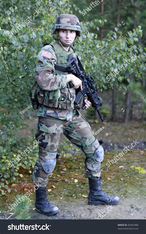 Shot Of A Young Soldier. Uniform Conforms To Special Services(Soldiers ...