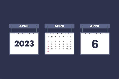 6 April 2023 calendar icon for schedule, appointment, important date concept 13016591 Vector Art ...