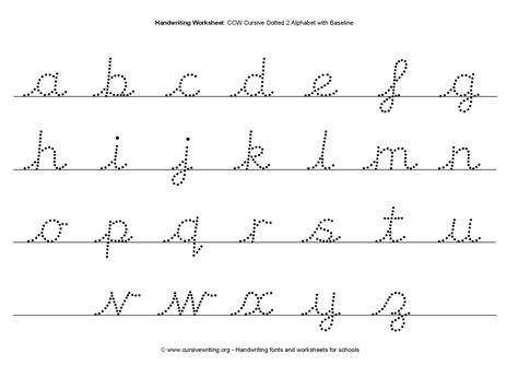 Cursive Letters For Tracing