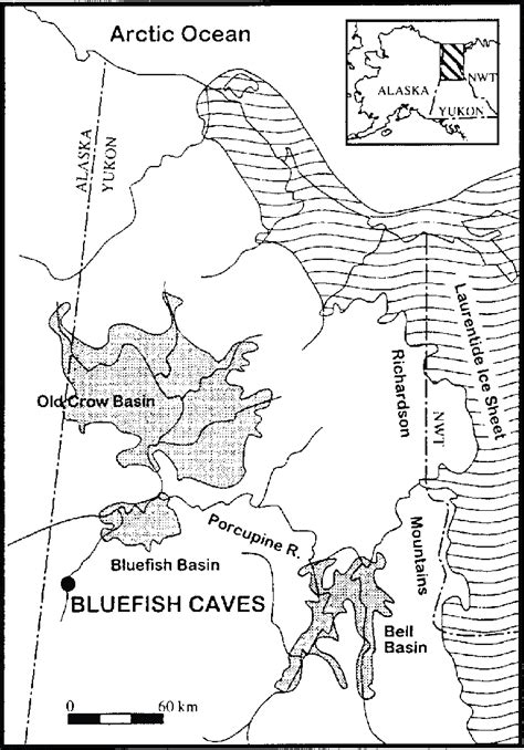 Location of the Bluefish Caves, Northwest Territories. | Download Scientific Diagram