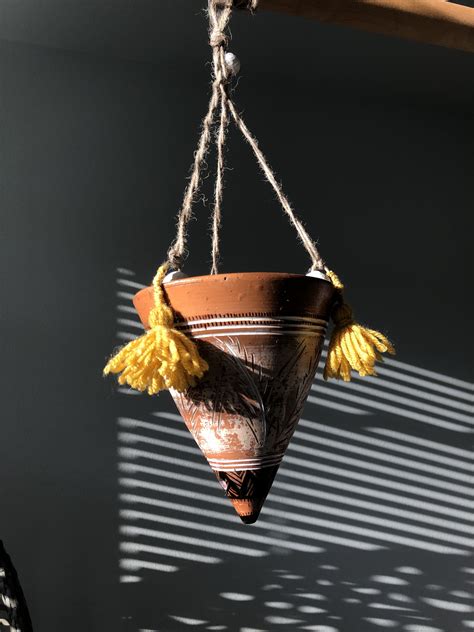 Boho style hanging planter which is perfect for home decor and to bring some greenery indoors ...