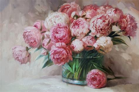 Peony Painting, Oil Painting Original, Large Floral Paintings on Canvas ...