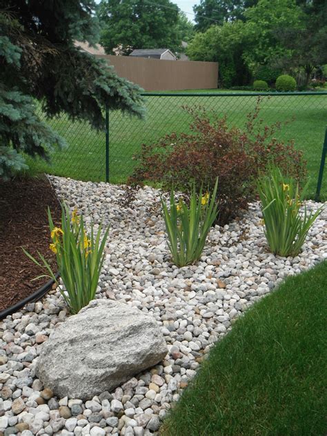 Solving a drainage issue with rocks and plant material. | Landscape drainage, Backyard drainage ...