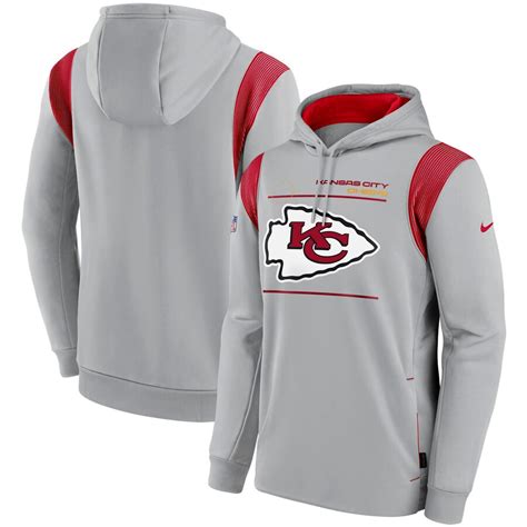 Men's Nike Gray Kansas City Chiefs Sideline Logo Performance Pullover ...