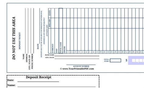 Key Bank Deposit Slip Printable