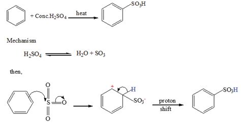 Sulphonation of benzene or reaction of benzene with sulphuric acid - Digital Teachers Uganda