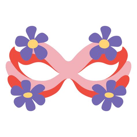 Pink And Purple Mask With Flower Decoration PNG & SVG Design For T-Shirts