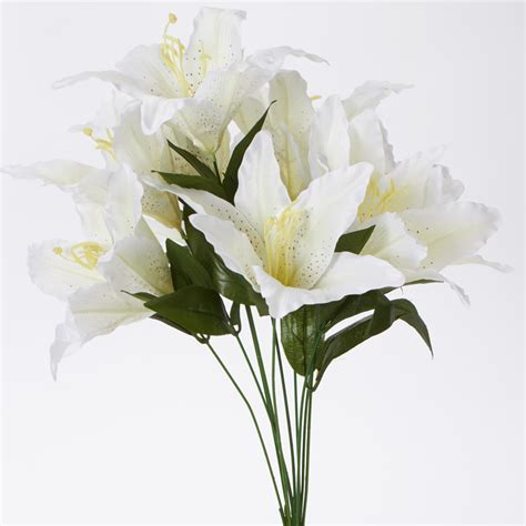 Decostar™ Artificial Tiger Lily Bouquet 22 - 24 Pieces - White