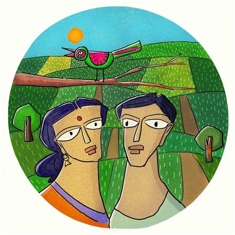 Couple, Bangladeshi folk art | Folk art, Art, Couple illustration