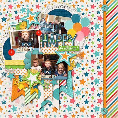 Birthday Scrapbook Layouts, Scrapbook Designs, Scrapbook Sketches, Scrapbook Page Layouts, Card ...