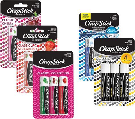 Amazon.com: ChapStick Classic Collection Flavored Lip Balm Tubes Pack ...