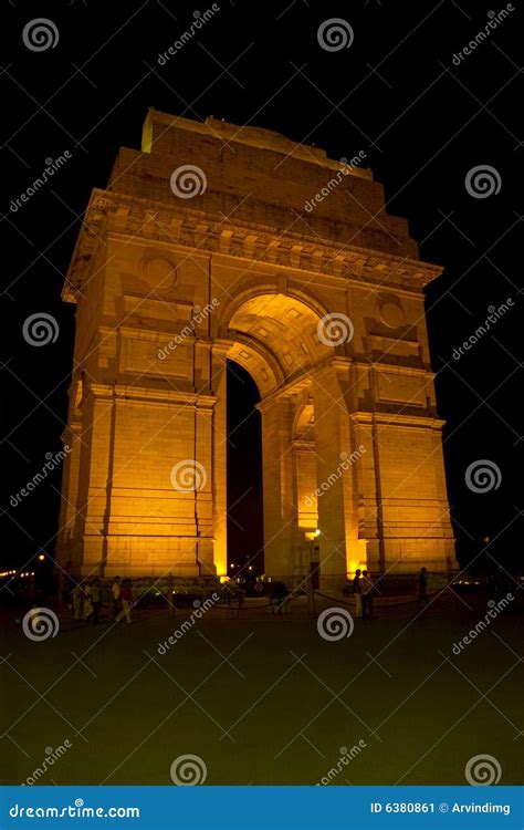 Night view of India gate stock image. Image of light, creative - 6380861