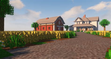 Farmhouse and barn : r/Minecraft