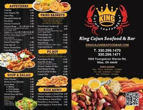 Menu at King Cajun Seafood & Bar, Niles