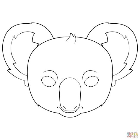 Koala Mask coloring page | Free Printable Coloring Pages