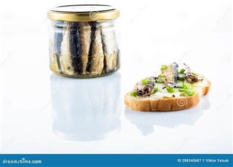 Sprat Sandwich. Glass Jar with Sprats. Angle View Stock Image - Image of sales, showcase: 208340687