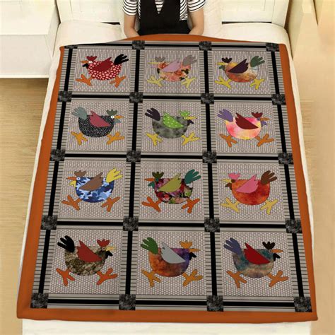 Custom Chicken Quilt Bedding Set: Personalize with Your Favorite Quote - Bluefink