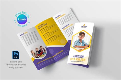 Canva Education Trifold Brochure Template Kids School Admission ...