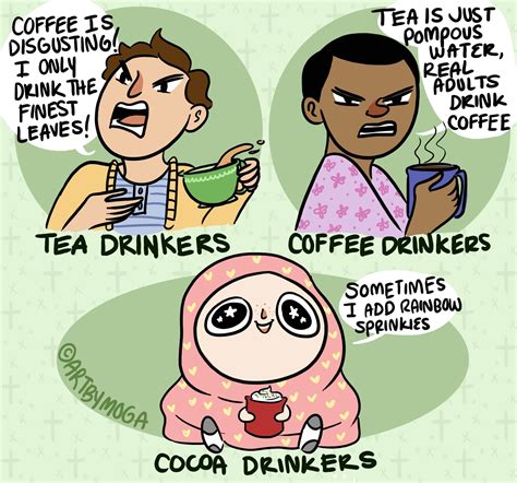 Coffee Vs Tea Vs Hot Chocolate Comic | bebahilmi1204