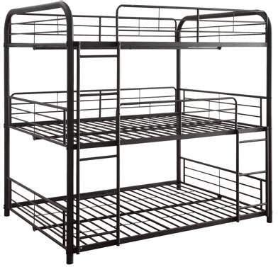 Acme Furniture Cairo Twin Triple Bunk Bed in Sandy Black Metal - Walmart.com | Metal bunk beds ...