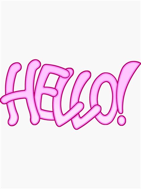 "Hand lettering design for "Hello!"" Sticker by AlekosManikas | Redbubble