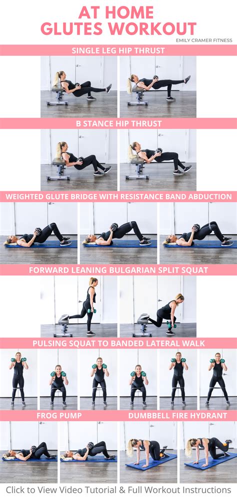 Glutes workout at home with weights and resistance band – Artofit