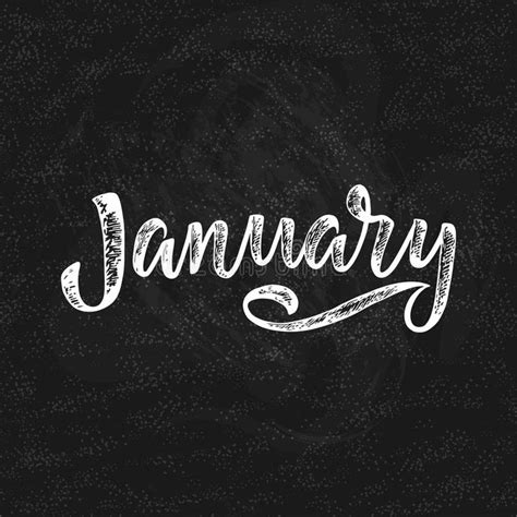 the word january written in white chalk on a blackboard with some dots around it