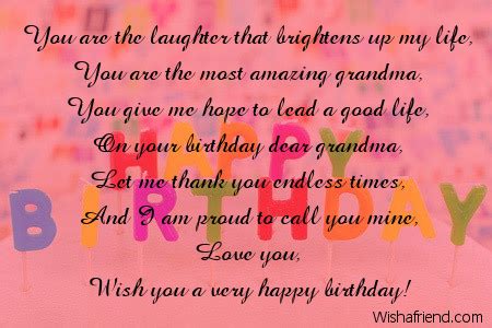 Grandmother Birthday Poems