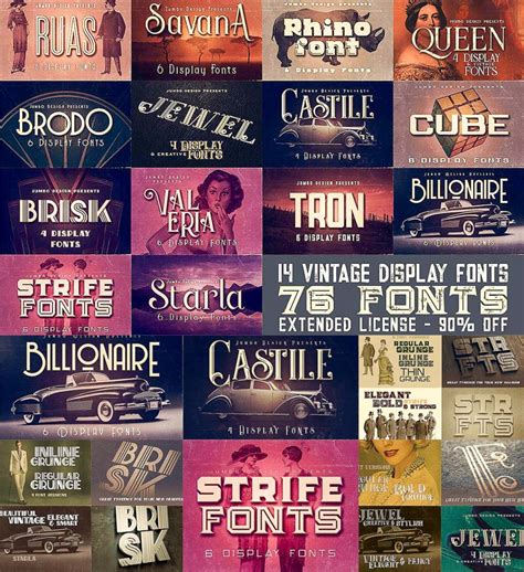 76 Vintage Display Fonts | Free download