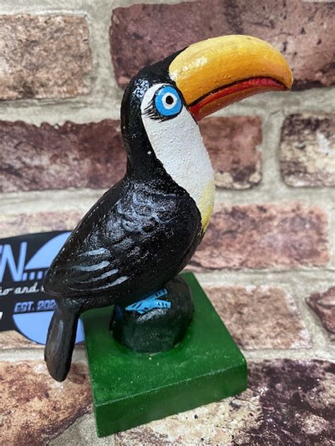 Cast Iron Figure Ornament, Toucan On Base – Then Retro