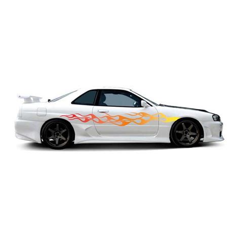 Flames of Fire 7 Car Sticker Set - Star Sam