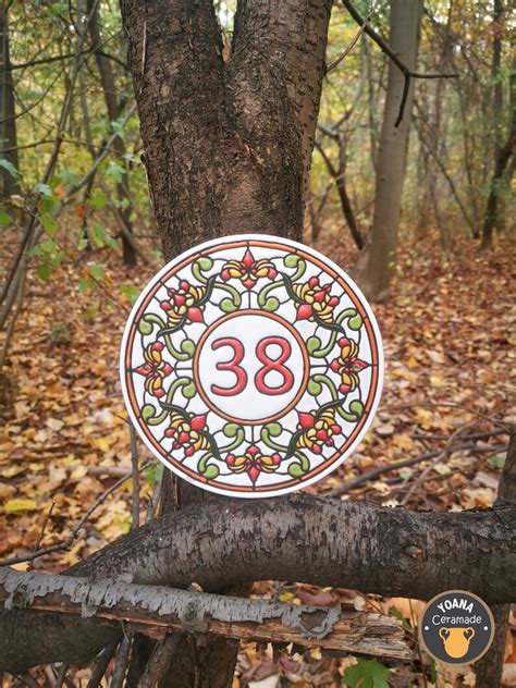 Hand Painted Ceramic House Number Plaque Custom Address - Etsy