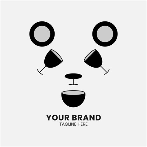 Unique Design Double meaning logo in the shape of a panda and cup ...