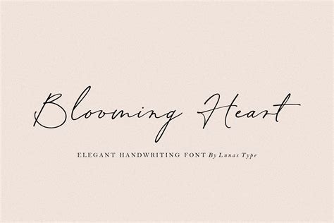 Blooming Heart - Elegant Handwriting Font - Design Cuts