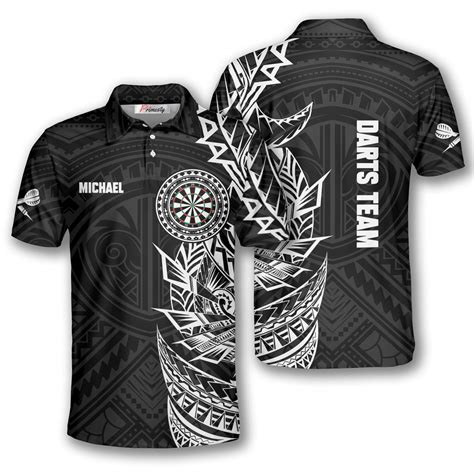 Tribal Tattoo Black White Custom Darts Shirts for Men - Primesty